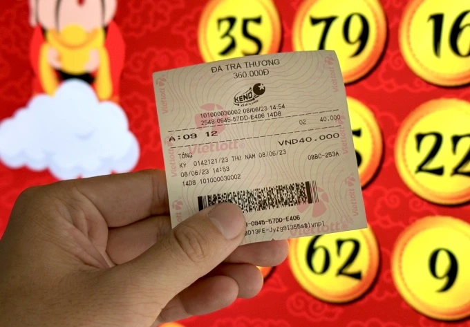 Tấm vé số Keno xổ nhanh.