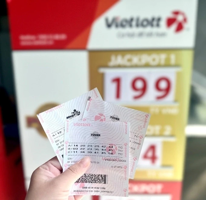 Giá trị giải thưởng Jackpot 1 của xổ số tự chọn Power 6/55 hiện là 199,484 tỷ đồng. Ảnh: Vietlott