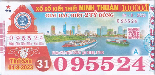 Mẫu vé xổ số kiến thiết Ninh Thuận 1
